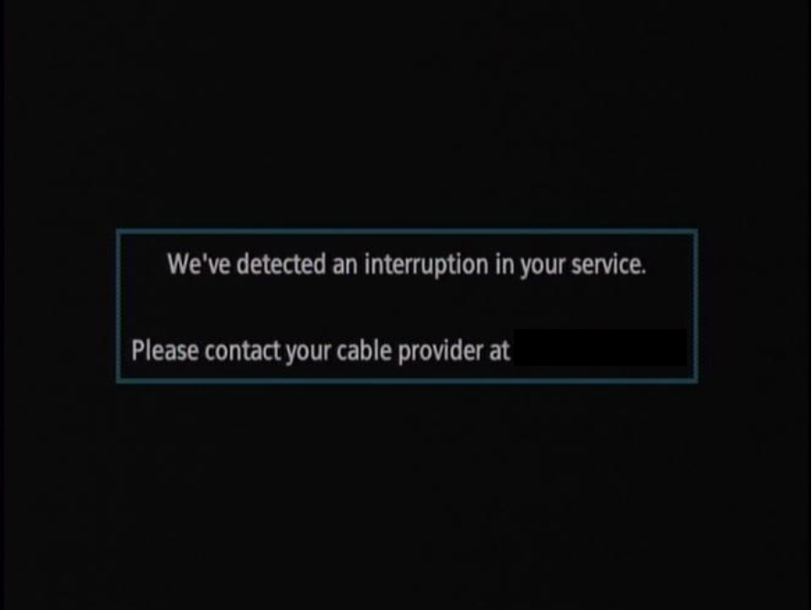 Service Interruption Error Message