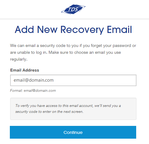 Add new recovery email Screenshot
