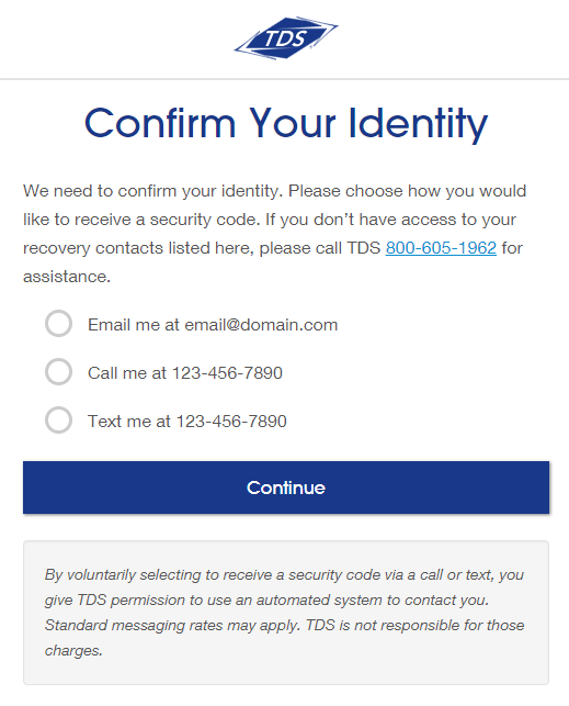 Confirm your identity Screenshot