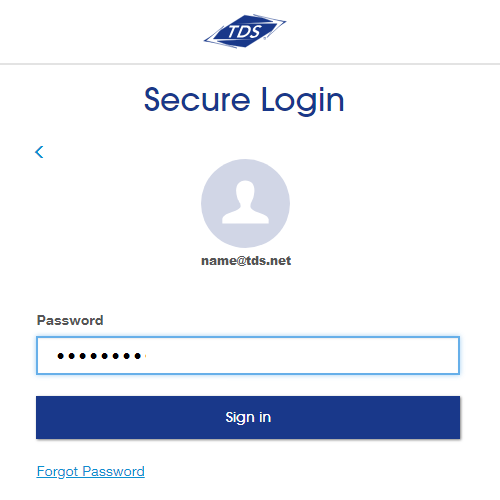Enter password on secure login Screenshot