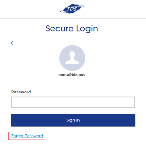Forgot password Screenshot